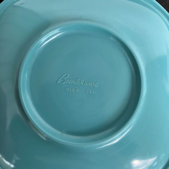 VTG Boontonware Melmac Teal Cups & Saucers Set Mid Century Modern 1950s - Picture 6 of 10